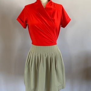 Carolina Williamson two tone wrap dress